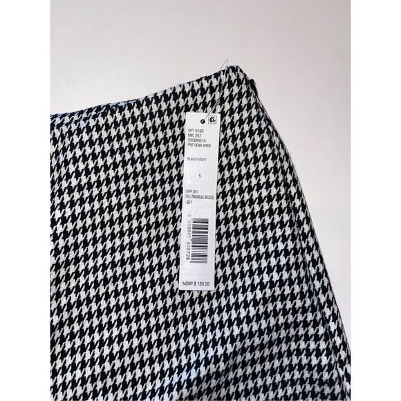 Gianni Bini Women's 6 Black White Houndstooth Knit Hi Rise Cropped Wide Leg Pant - Picture 5 of 7